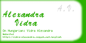 alexandra vidra business card